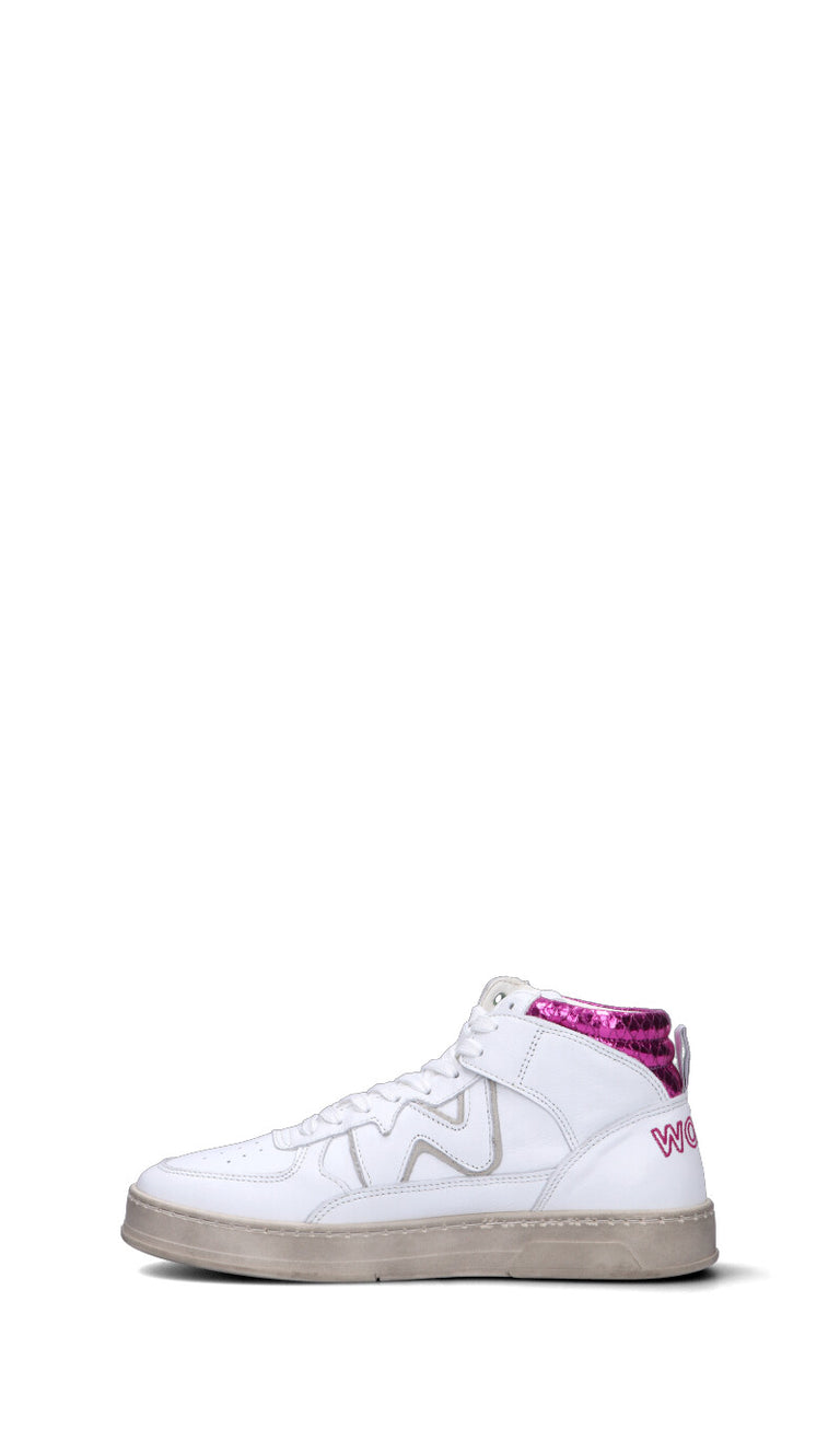 WOMSH Sneaker donna bianca/fucsia in pelle