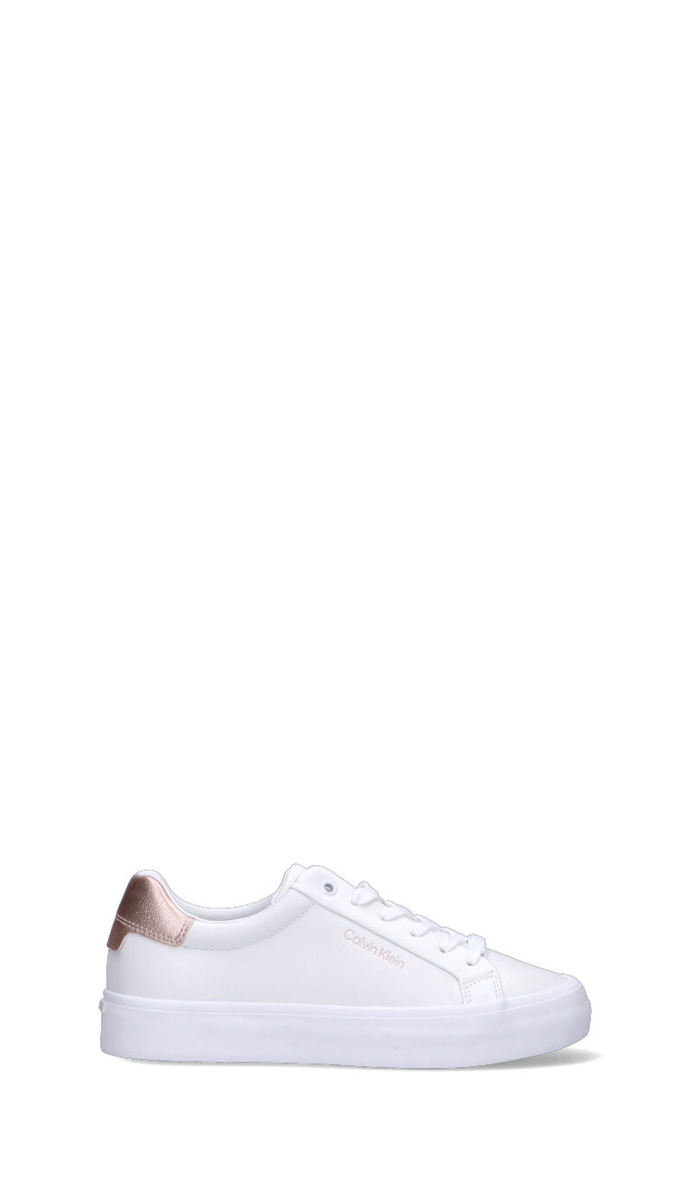 CALVIN KLEIN Sneaker donna bianca/rosa in pelle