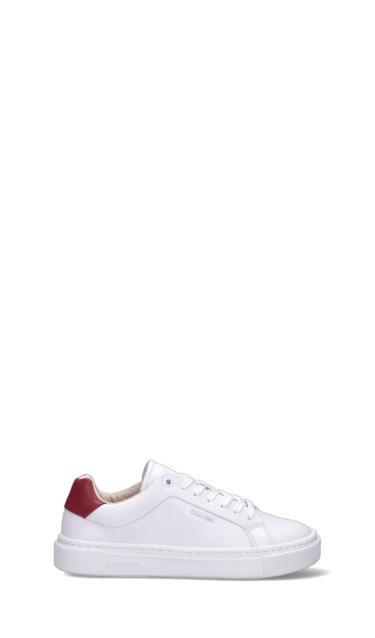 CALVIN KLEIN Sneaker donna bianca/rossa in pelle