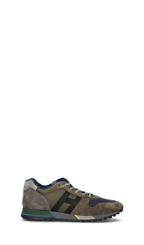 HOGAN Sneaker uomo grigia/verde militare in pelle