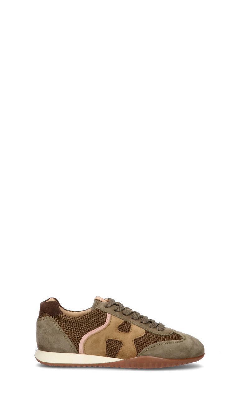 HOGAN Sneaker donna verde militare/marrone in pelle