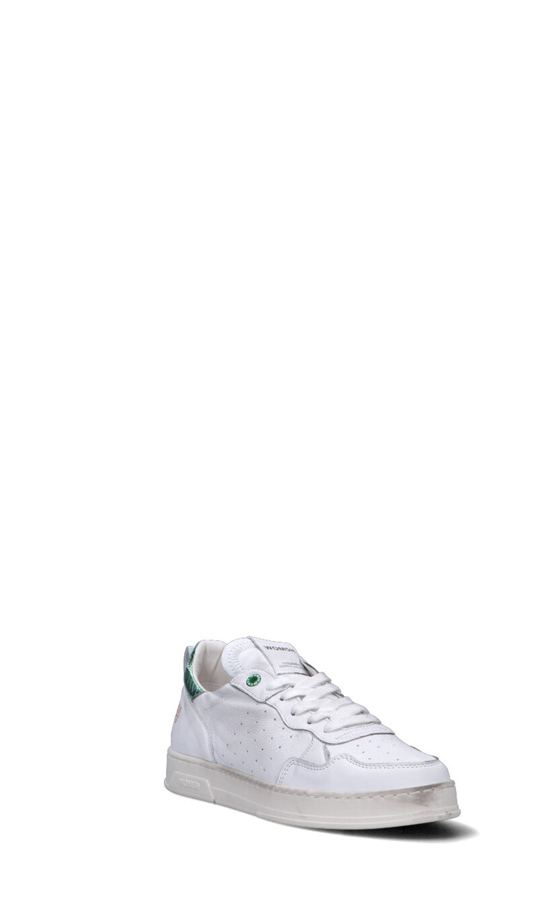 WOMSH Sneaker donna bianca/verde in pelle