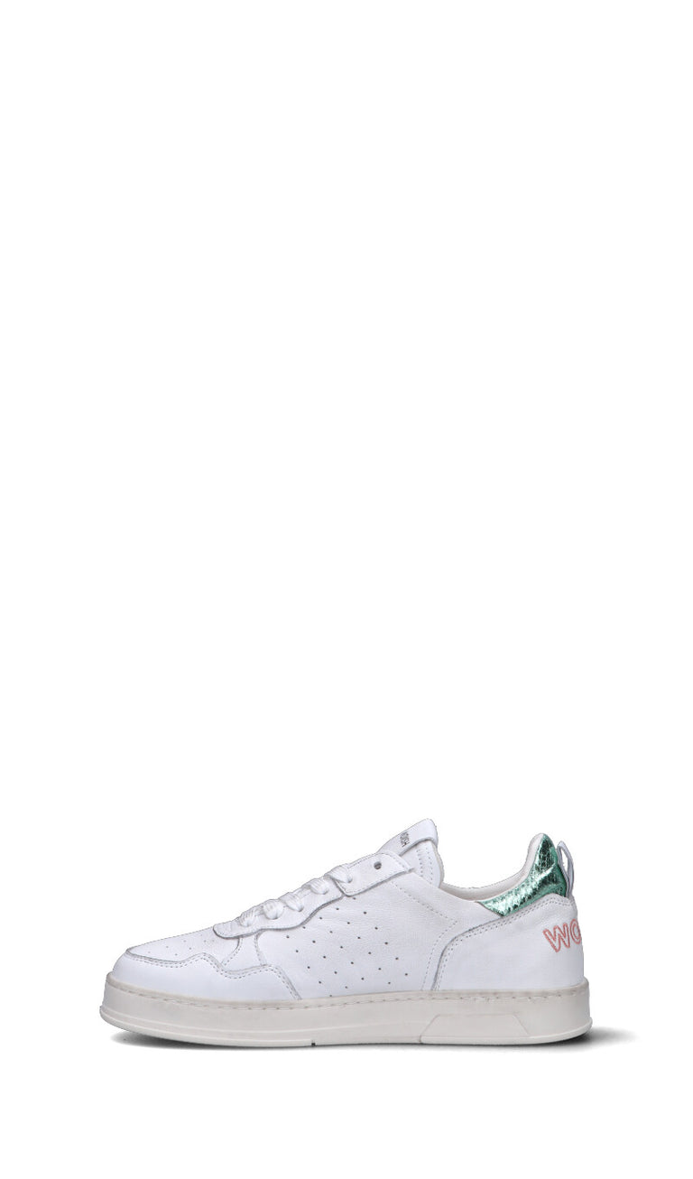 WOMSH Sneaker donna bianca/verde in pelle