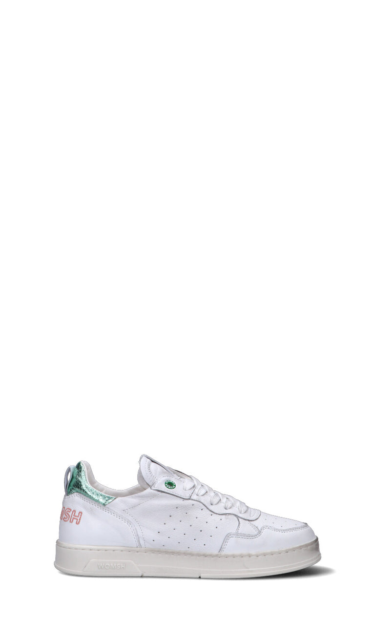 WOMSH Sneaker donna bianca/verde in pelle