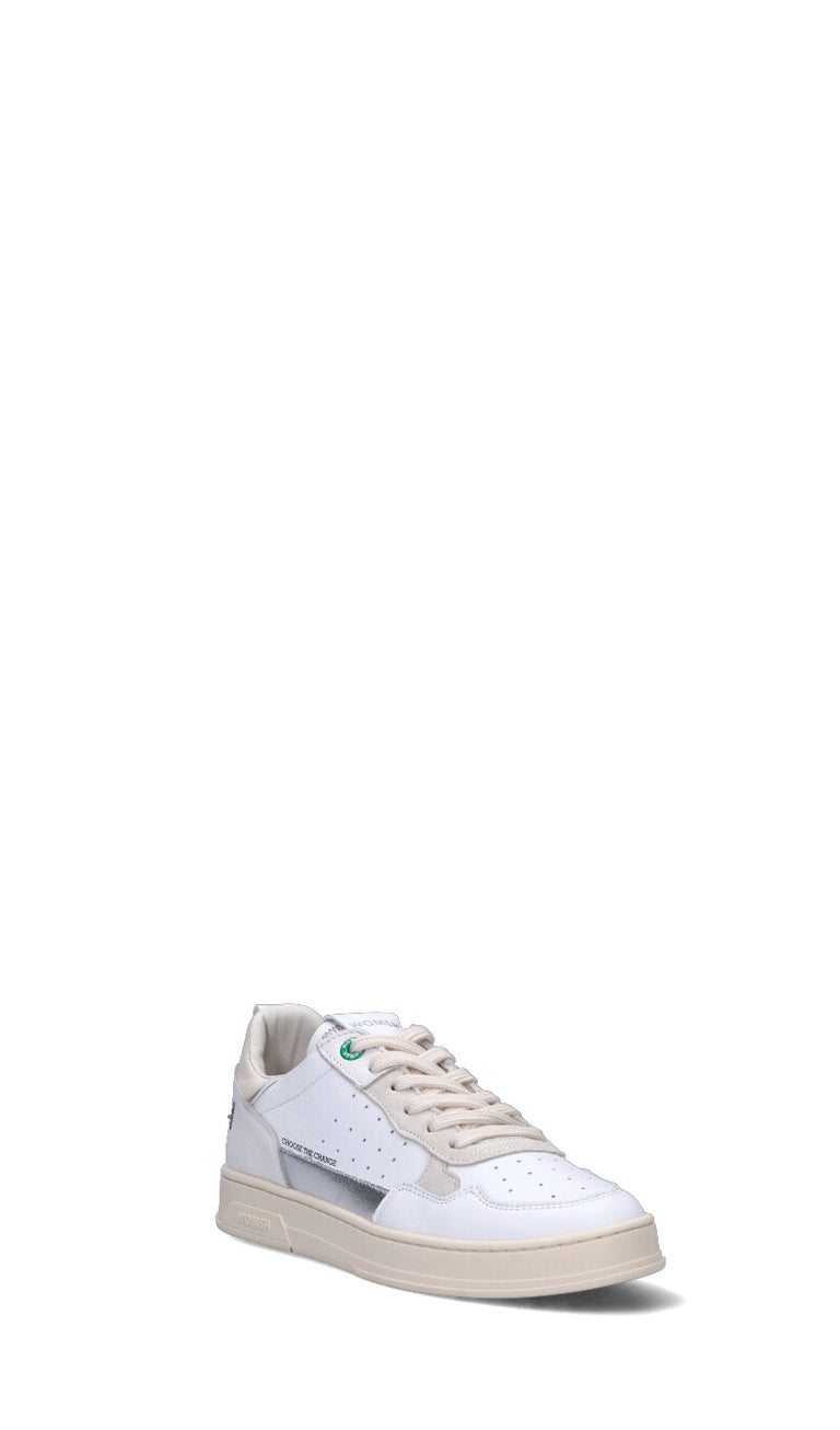 WOMSH Sneaker donna bianca/argento in pelle