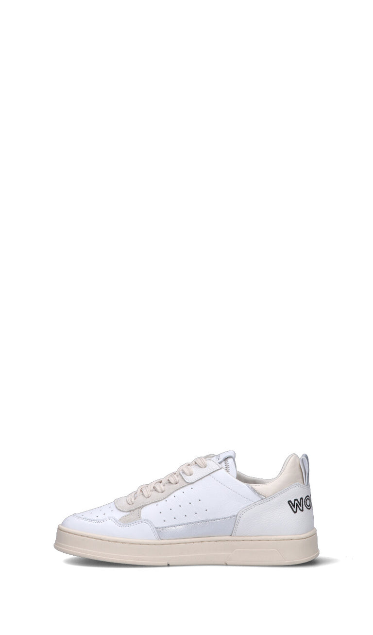 WOMSH Sneaker donna bianca/argento in pelle