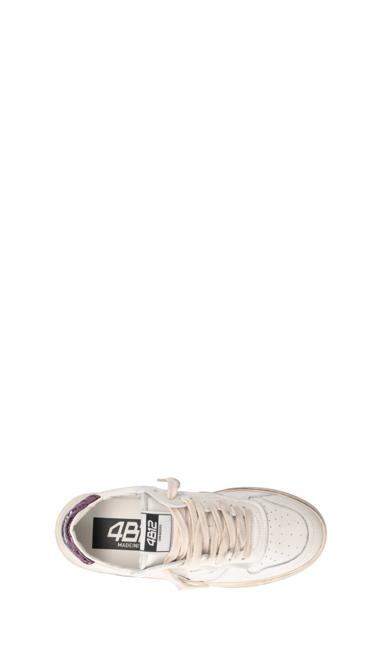 QUATTROBARRADODICI Sneaker donna bianca/viola in pelle