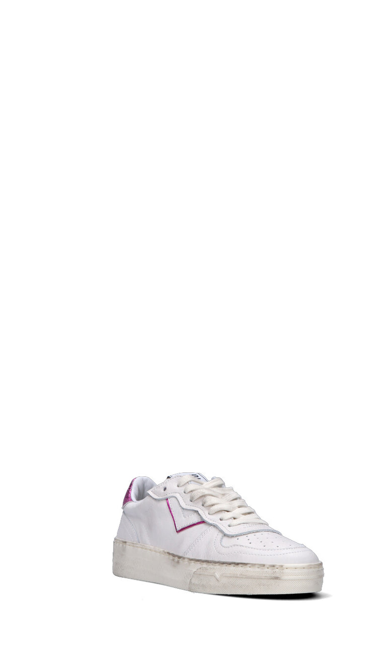 QUATTROBARRADODICI Sneaker donna bianca/fucsia in pelle