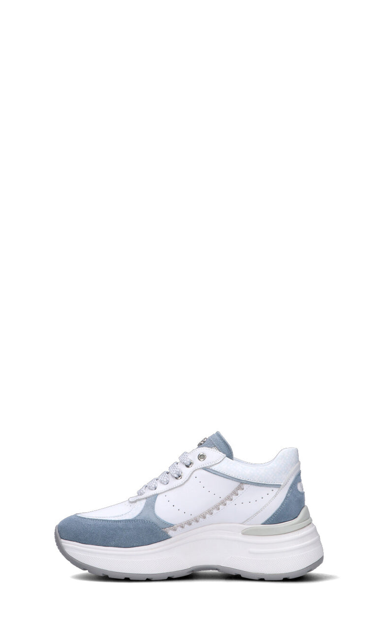 JANET&JANET Sneaker donna bianca/azzurra in pelle