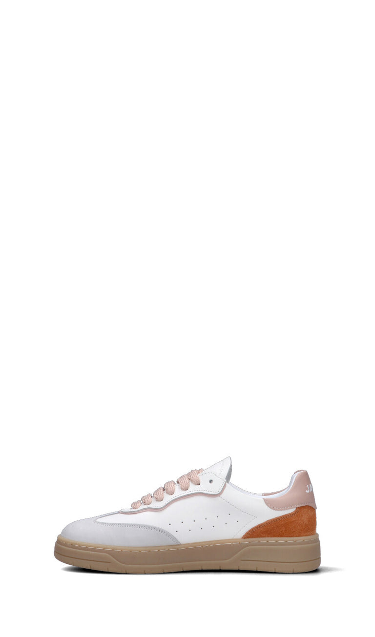 JANET&JANET Sneaker donna bianca/rosa in pelle