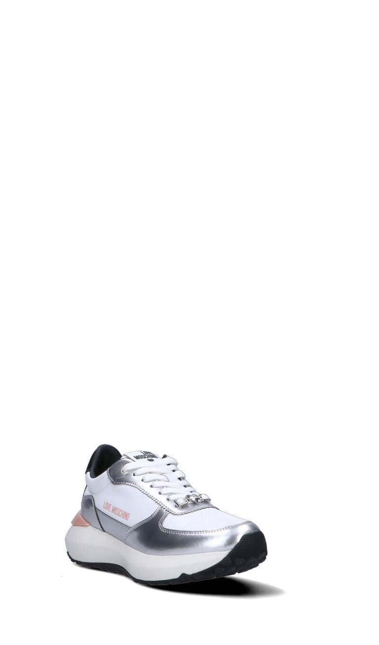 LOVE MOSCHINO Sneaker donna bianca in pelle