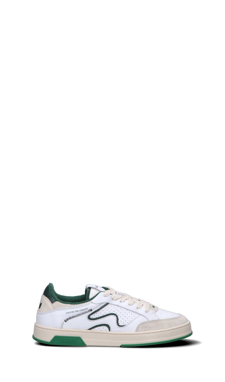 WOMSH Sneaker uomo bianca/panna/verde in pelle