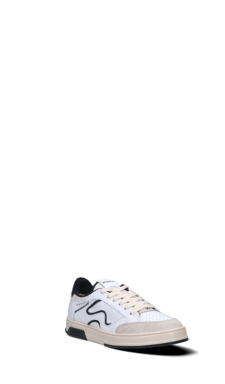 WOMSH Sneaker uomo bianca/panna/nera in pelle