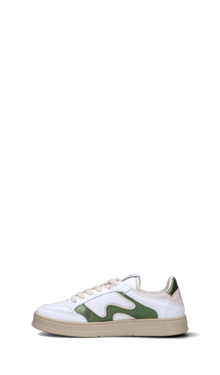 WOMSH Sneaker donna bianca/verde in pelle