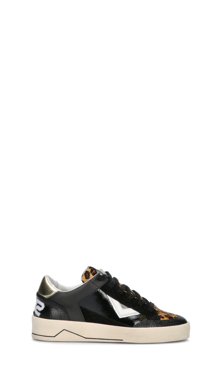 QUATTROBARRADODICI Sneaker donna nera in pelle