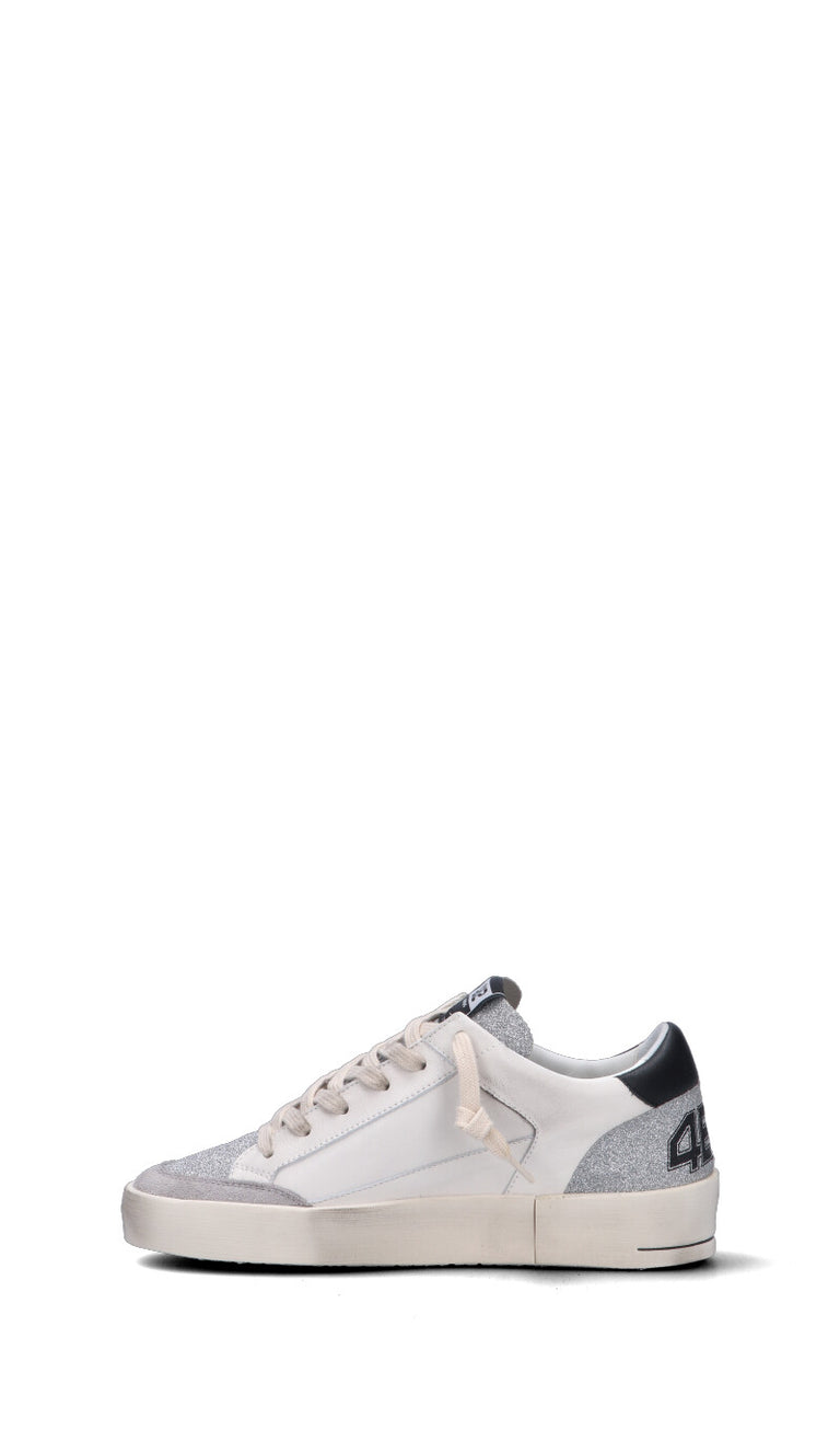 QUATTROBARRADODICI Sneaker donna bianca in pelle