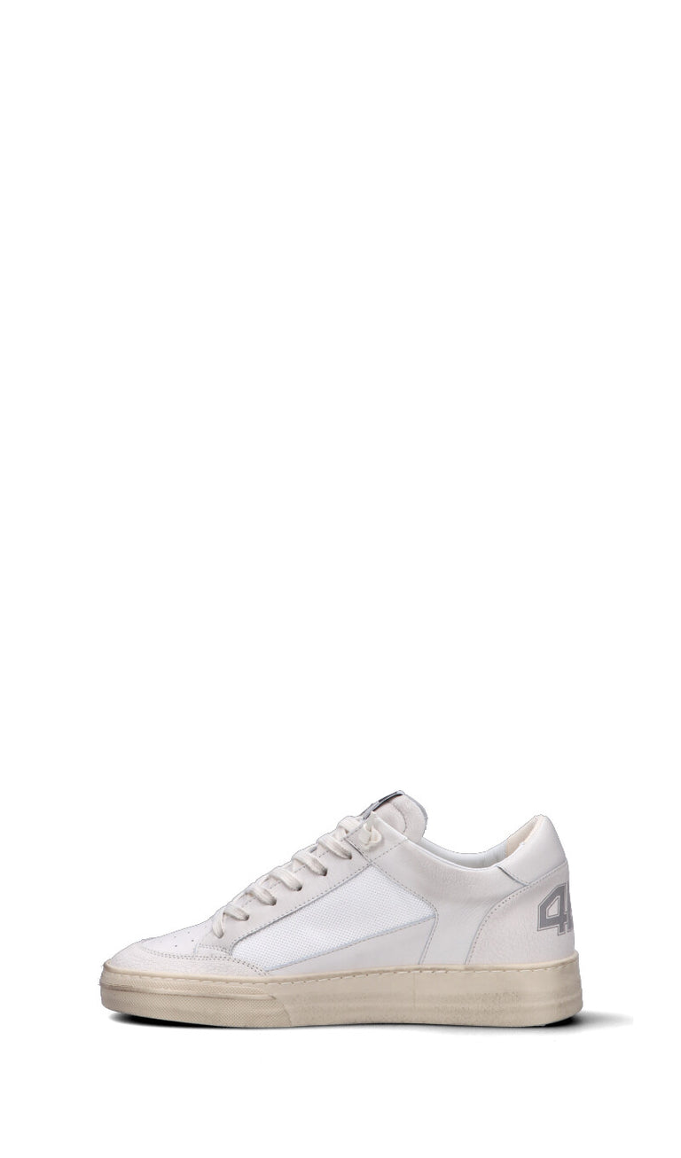 QUATTROBARRADODICI Sneaker uomo bianca in pelle