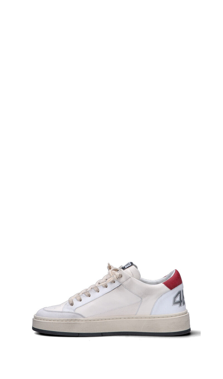 QUATTROBARRADODICI Sneaker uomo bianca in pelle