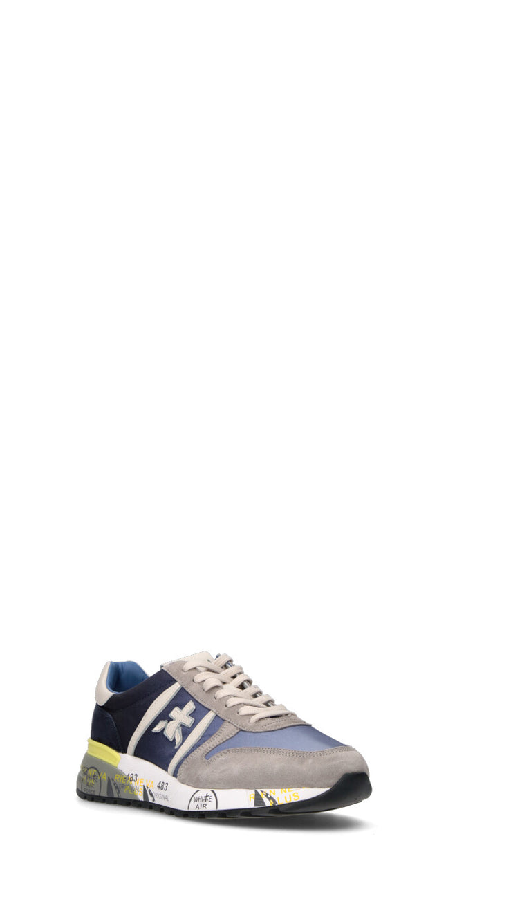 PREMIATA Sneaker uomo grigia/blu in pelle