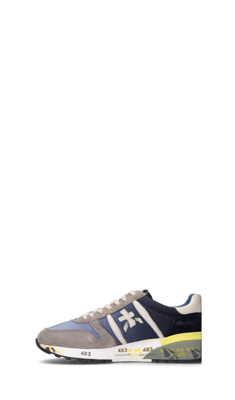 PREMIATA Sneaker uomo grigia/blu in pelle