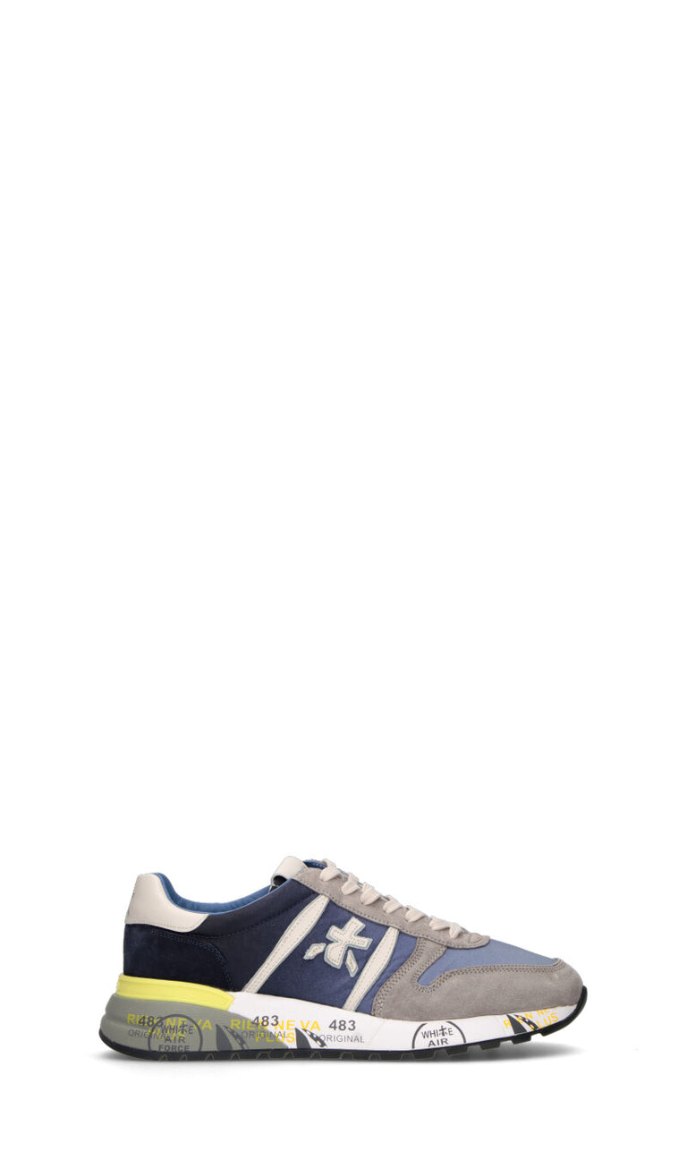 PREMIATA Sneaker uomo grigia/blu in pelle