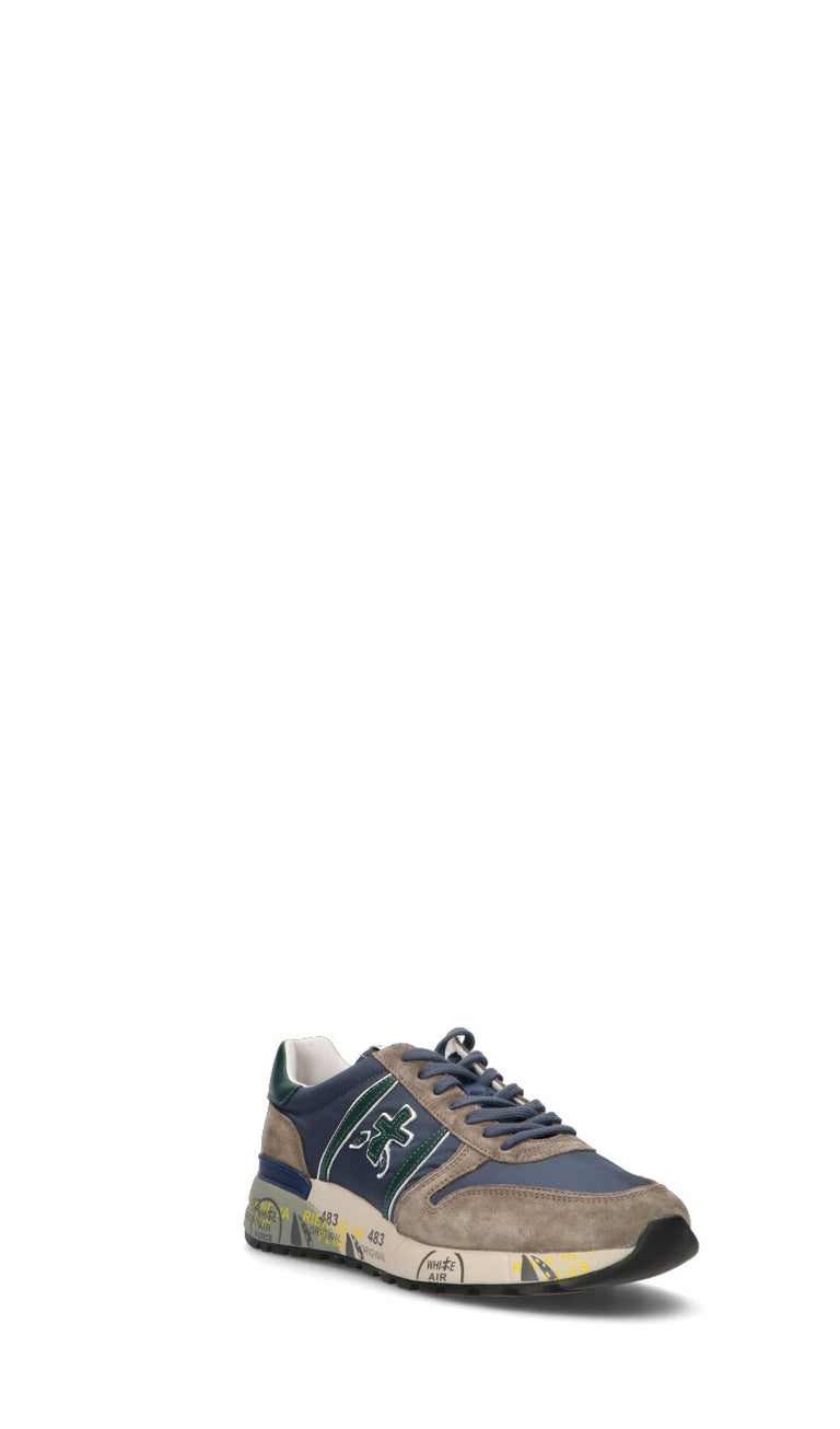 PREMIATA Sneaker uomo blu/grigia in pelle