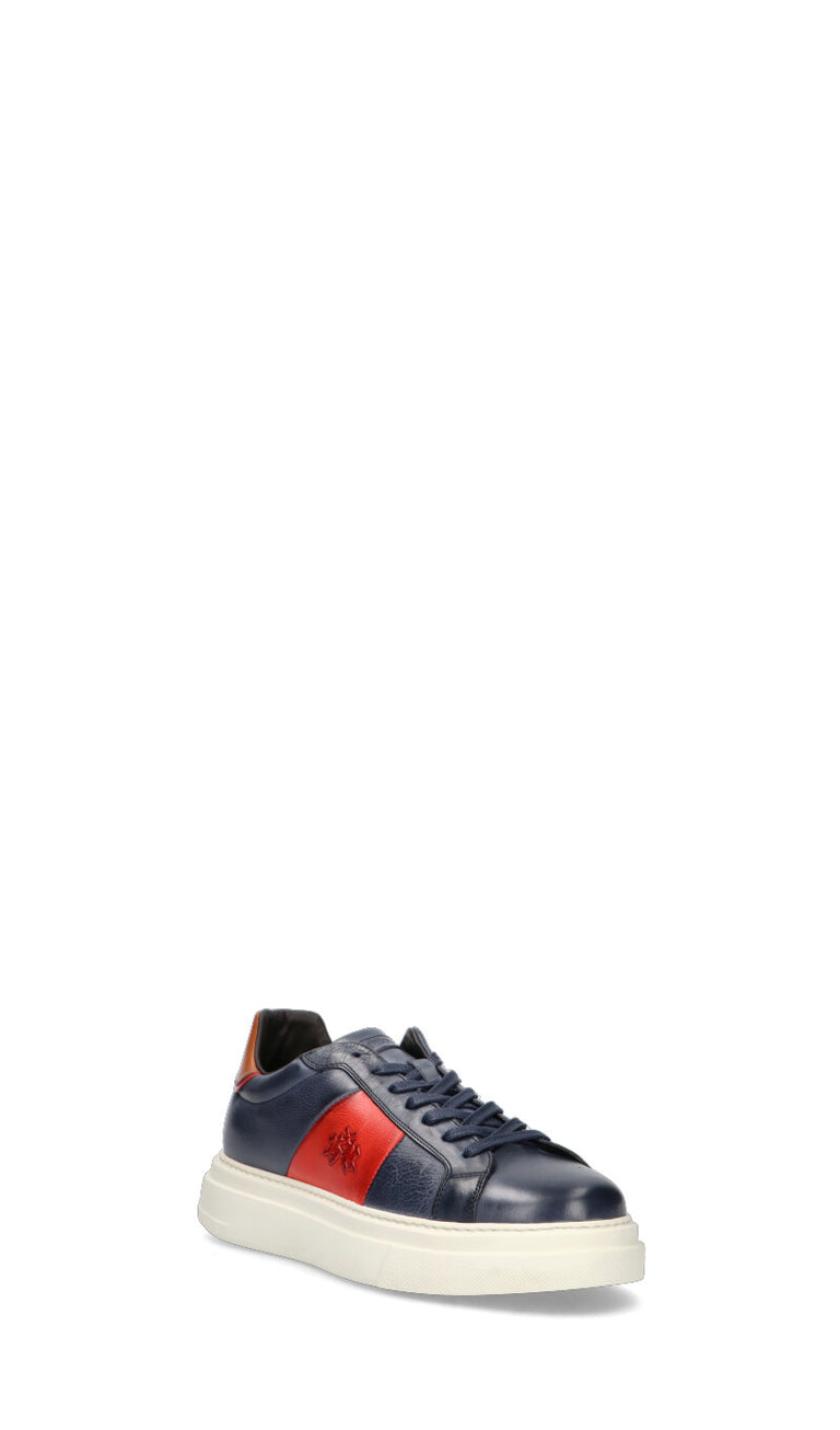 LA MARTINA Sneaker uomo blu/rossa in pelle