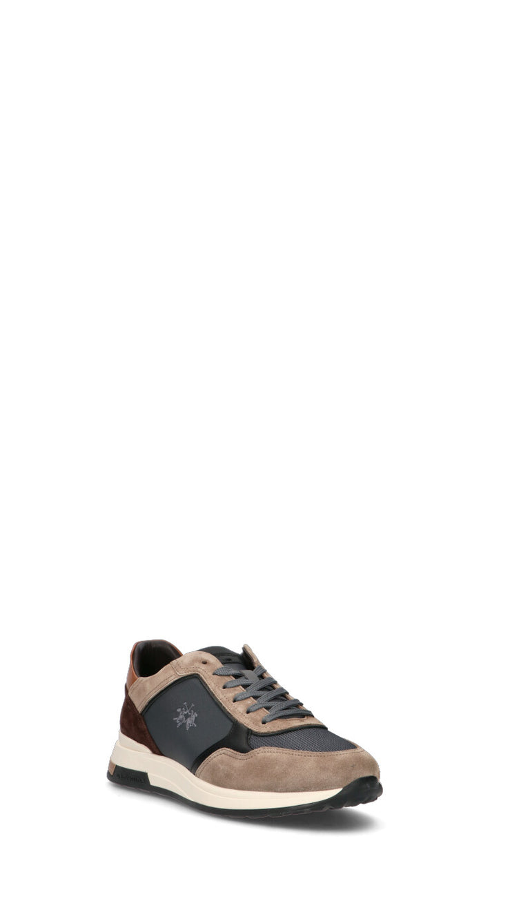 LA MARTINA Sneaker uomo marrone in suede