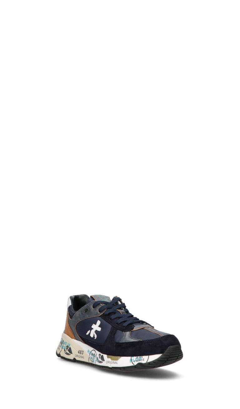 PREMIATA Sneaker uomo blu/marrone in pelle