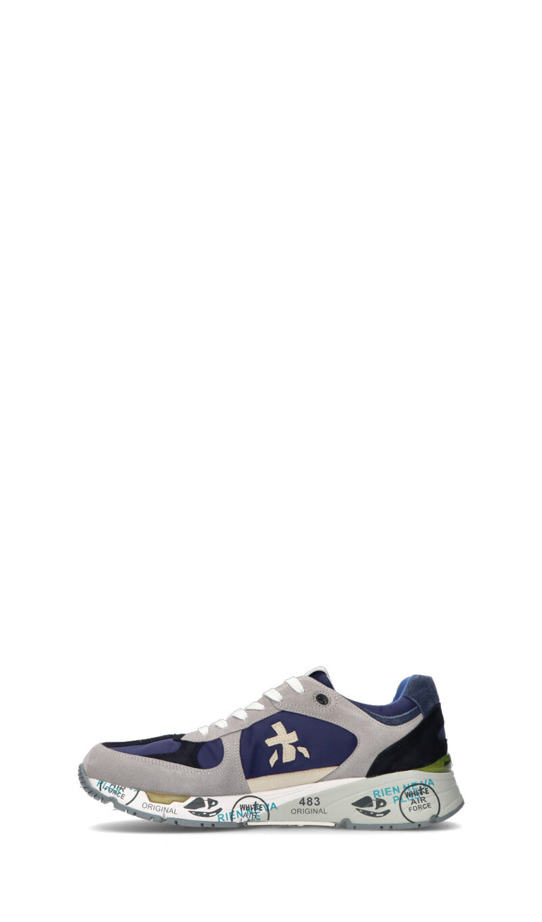 PREMIATA Sneaker uomo grigia/blu in suede