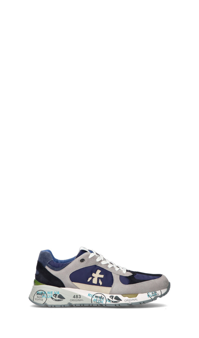 PREMIATA Sneaker uomo grigia/blu in suede