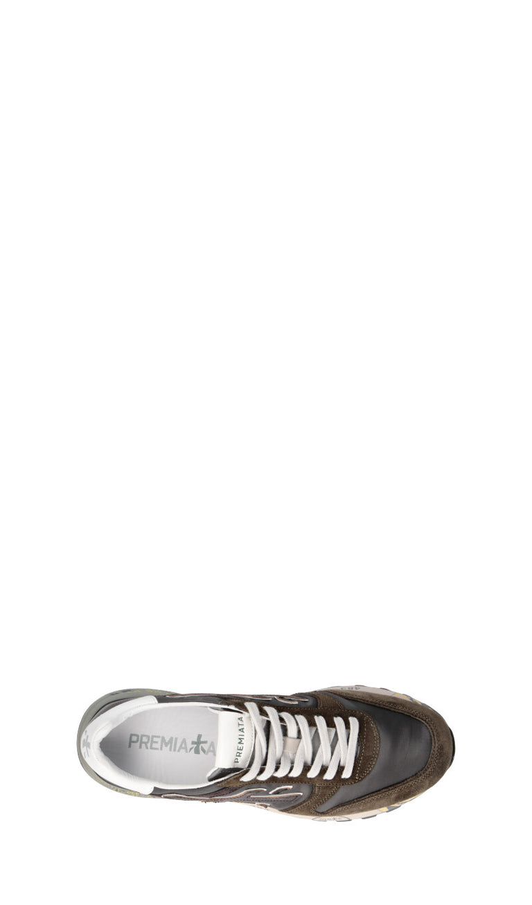 PREMIATA Sneaker uomo grigia/verde militare in pelle