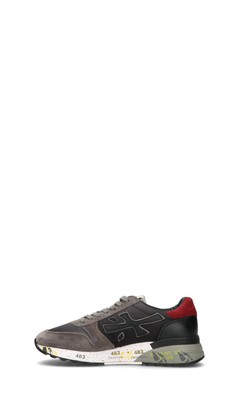 PREMIATA Sneaker uomo grigia/rossa in pelle