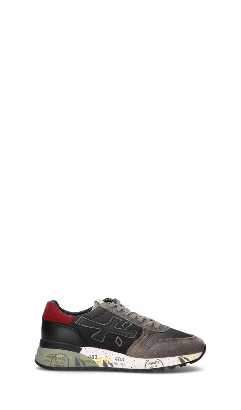 PREMIATA Sneaker uomo grigia/rossa in pelle