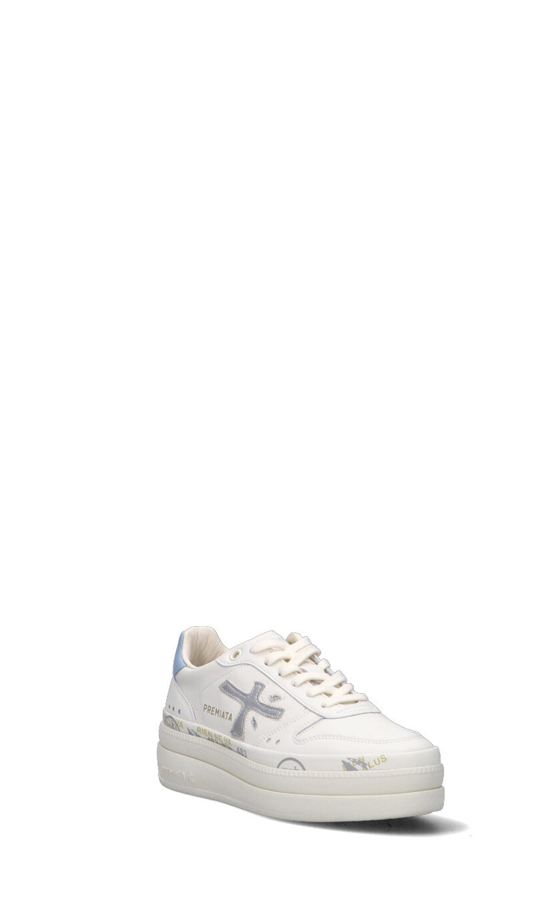 PREMIATA Sneaker donna bianca/azzurra in pelle