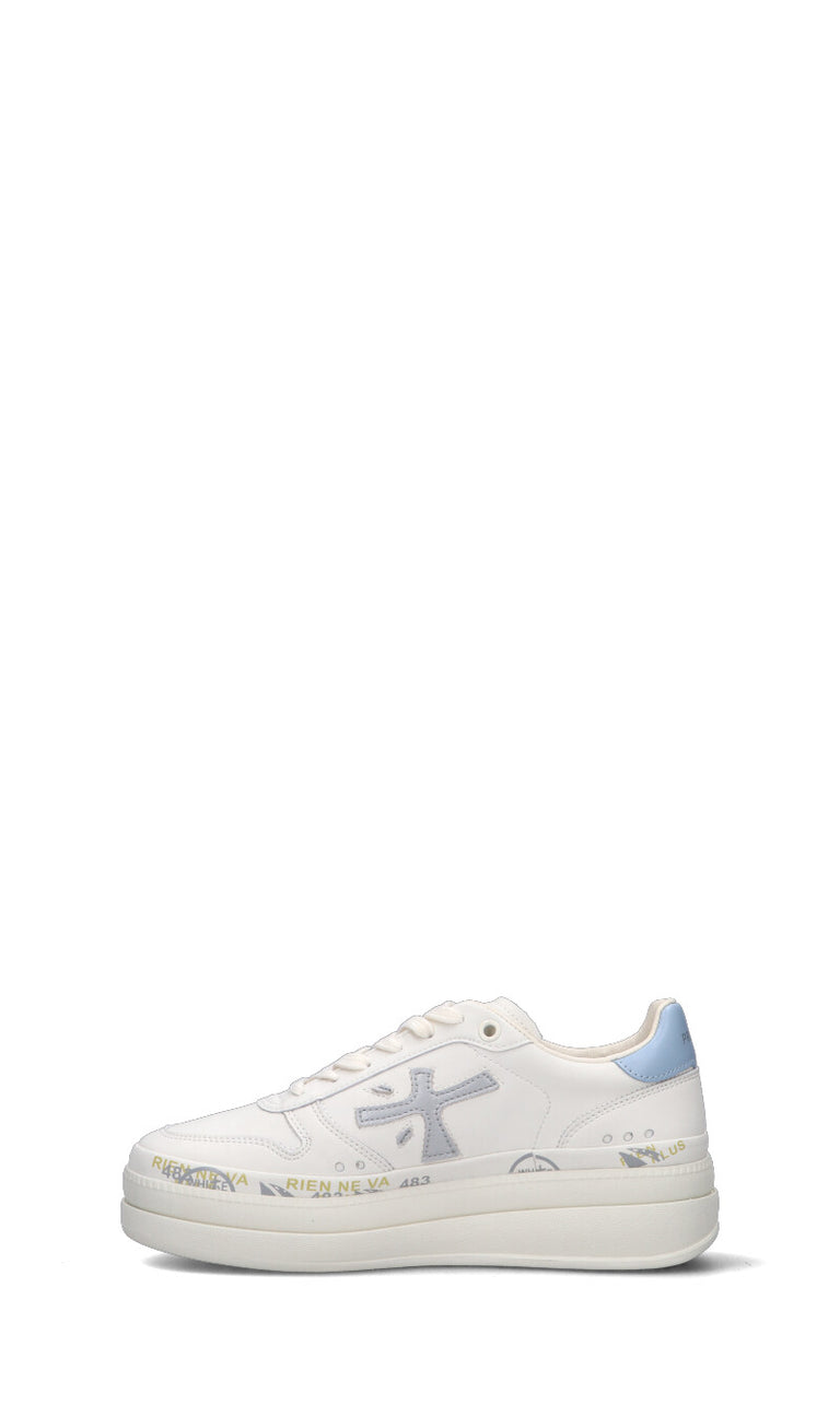 PREMIATA Sneaker donna bianca/azzurra in pelle