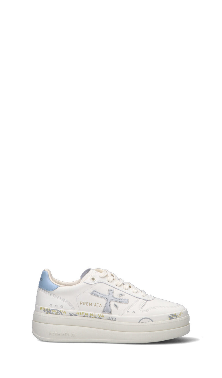 PREMIATA Sneaker donna bianca/azzurra in pelle