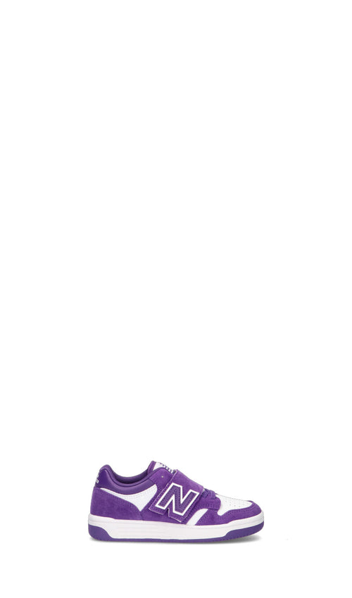 NEW BALANCE 480 Sneaker bimbo viola/bianca in suede