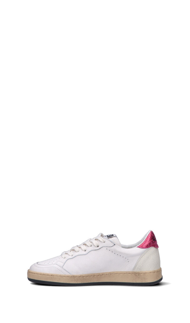 QUATTROBARRADODICI Sneaker donna bianca/rosa in pelle