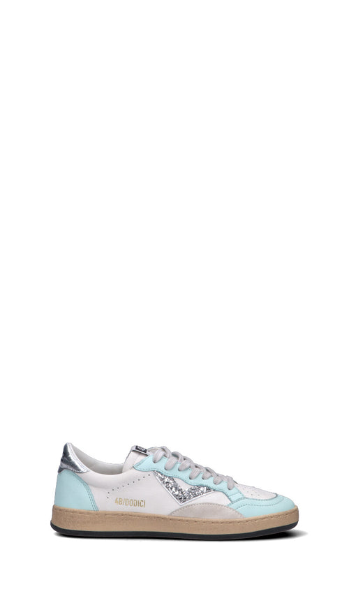 QUATTROBARRADODICI Sneaker donna bianca/azzurra/argento in pelle