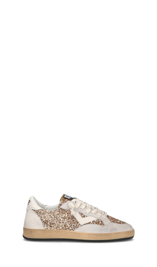 QUATTROBARRADODICI Sneaker donna bianca/oro in pelle