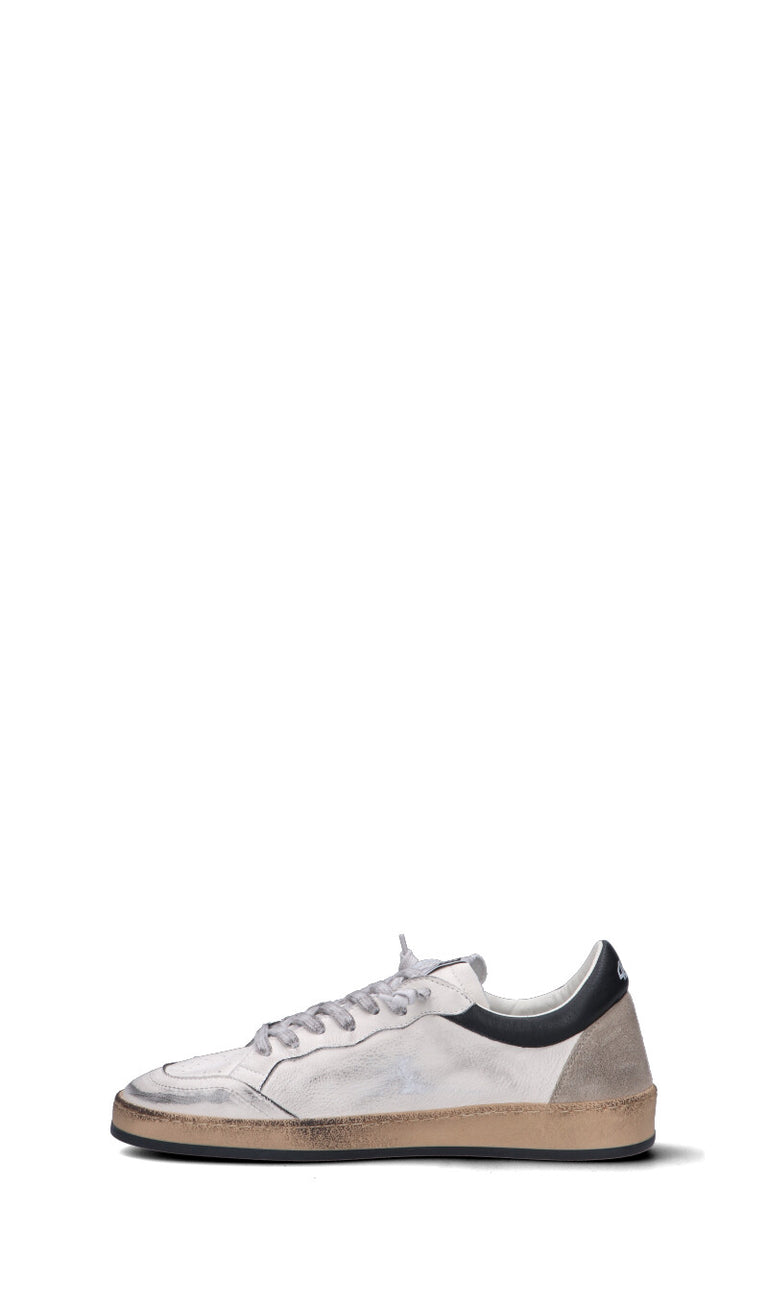 QUATTROBARRADODICI Sneaker uomo bianca/nera in pelle