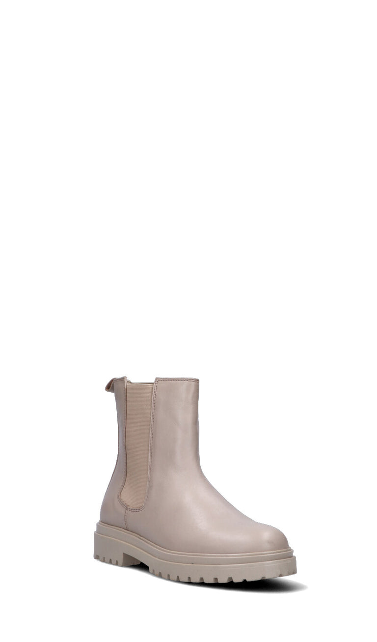 GRUNLAND Tronchetto ragazza beige in pelle