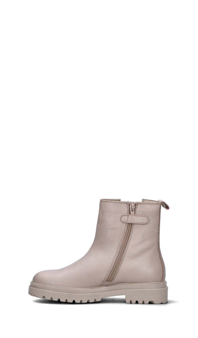 GRUNLAND Tronchetto ragazza beige in pelle