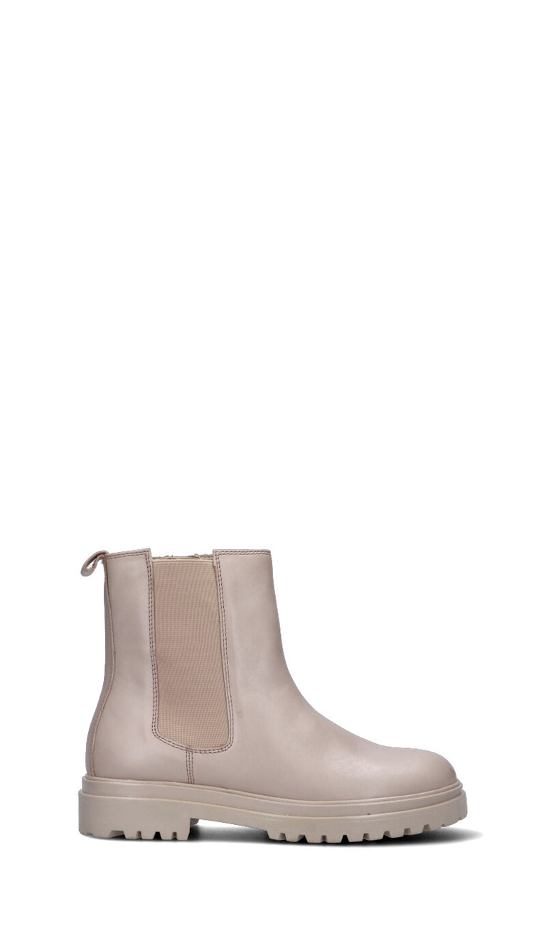 GRUNLAND Tronchetto ragazza beige in pelle