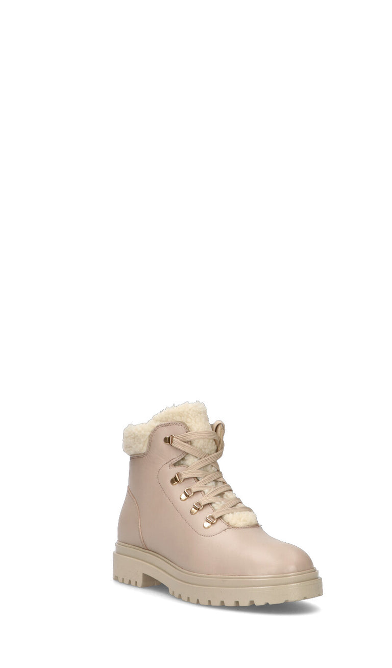 GRUNLAND Polacchino ragazza beige in pelle