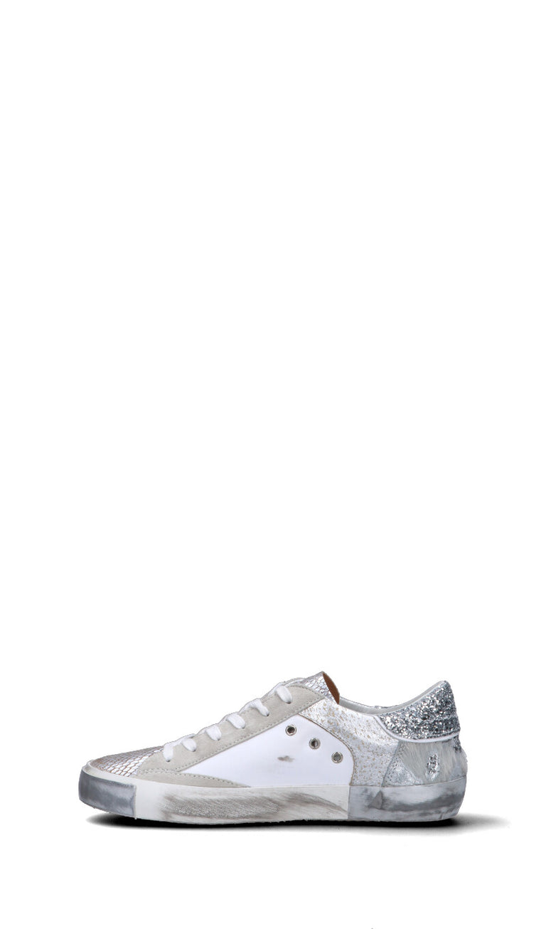 PHILIPPE MODEL Sneaker donna bianca/argento in pelle