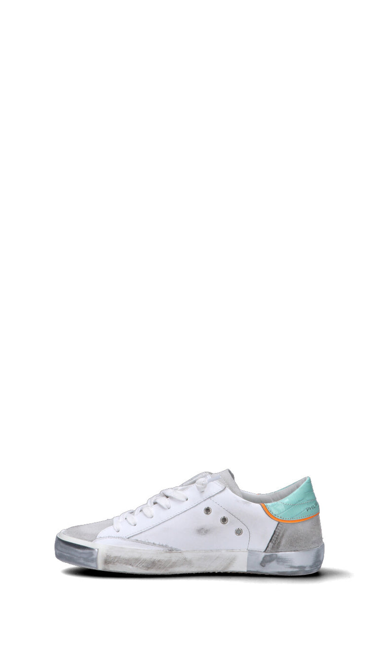 PHILIPPE MODEL Sneaker donna bianca/grigia/azzurra/arancione in pelle