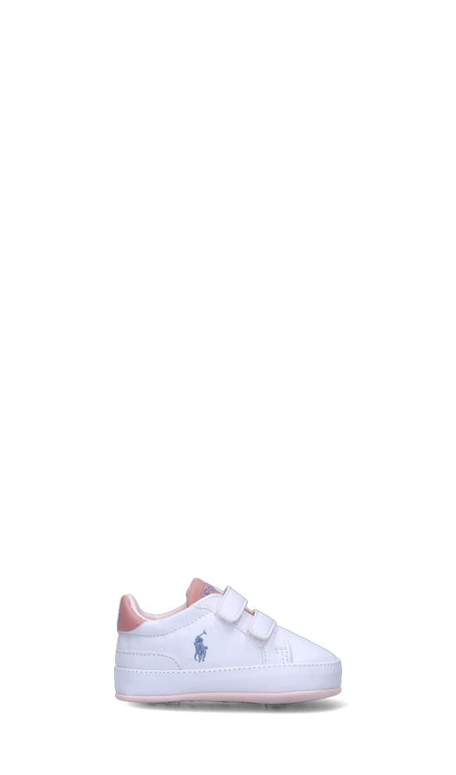 RALPH LAUREN Sneaker bimba bianca/rosa