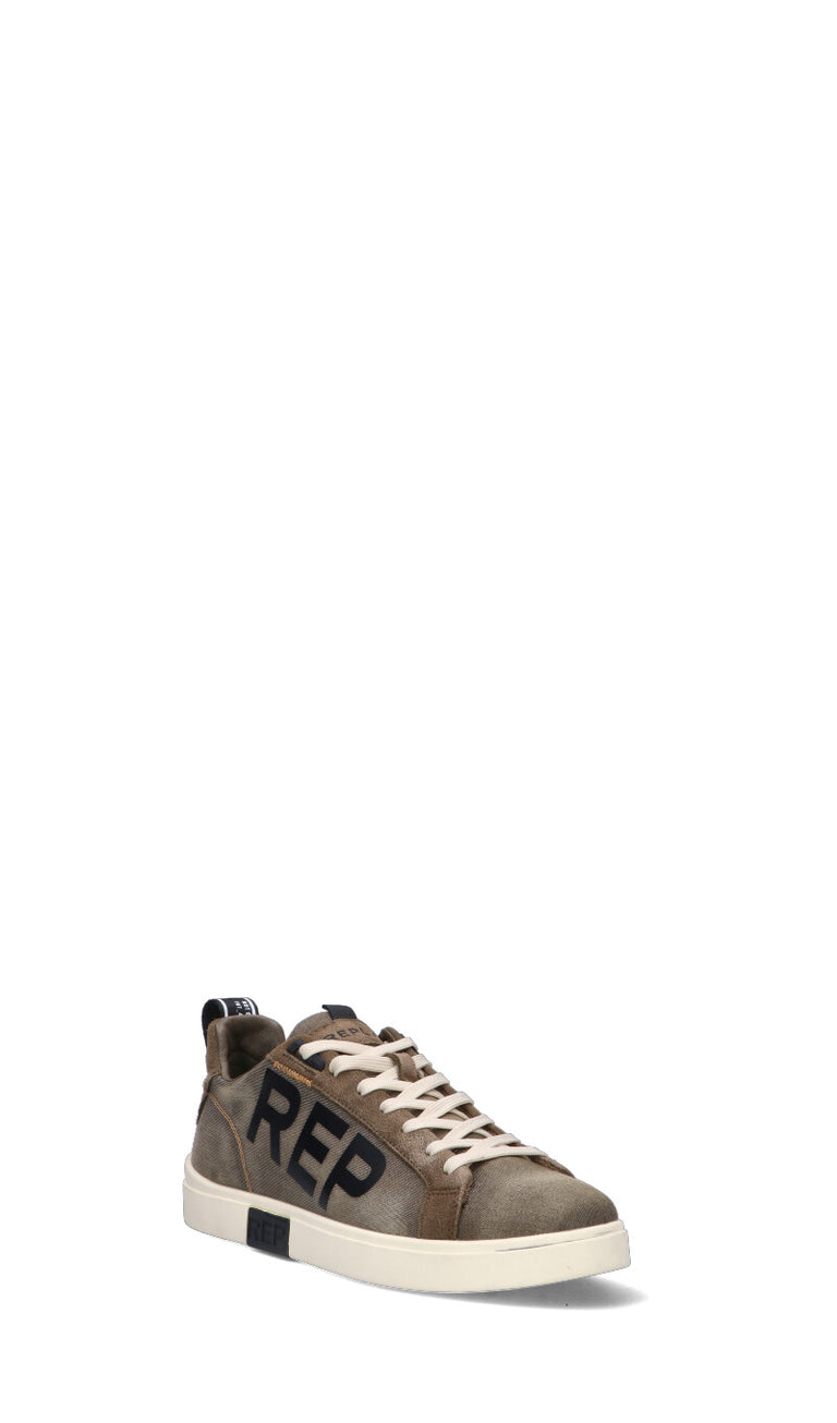 REPLAY Sneaker uomo verde militare in pelle